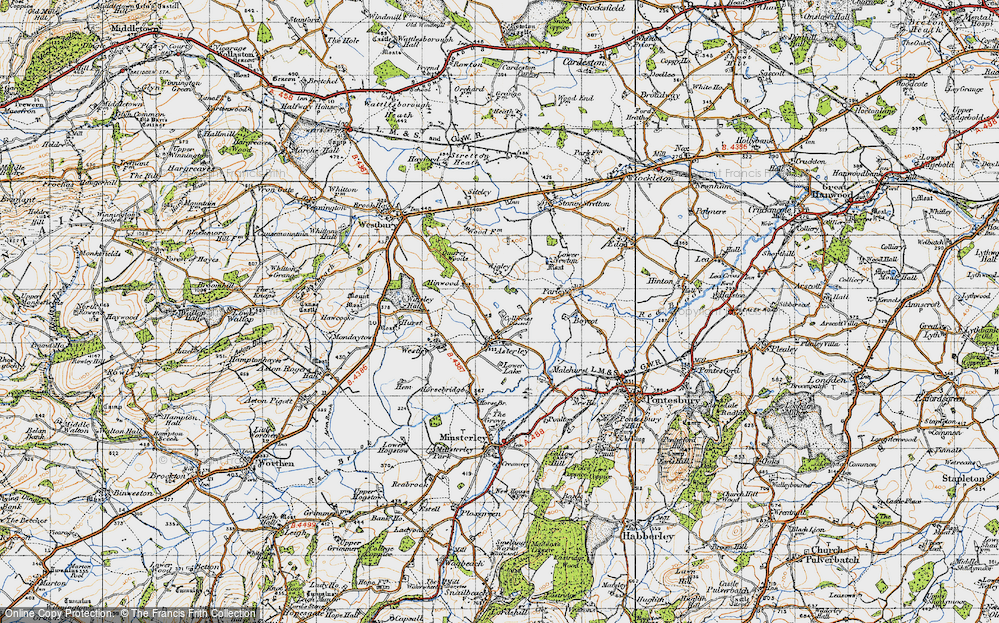 Old Map of Asterley, 1947 in 1947