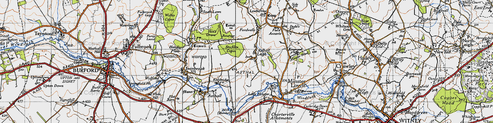 Old map of Asthall Leigh in 1946