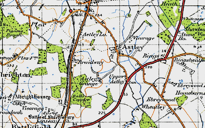 Old map of Astley Grange in 1947