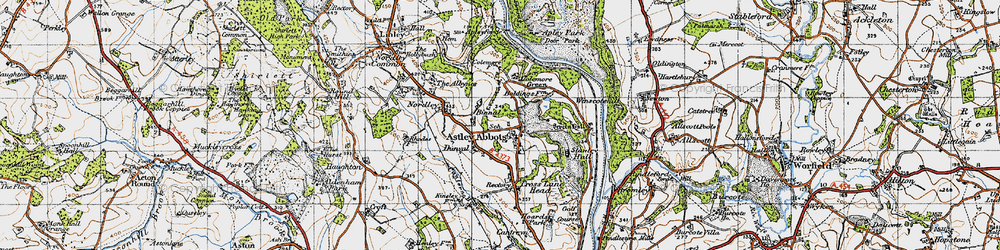 Old map of Astley Abbotts in 1946