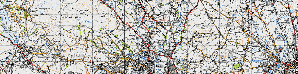 Old map of Astley Bridge in 1947