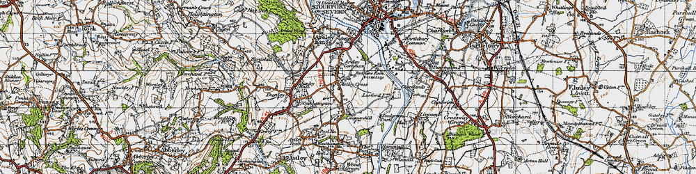 Old map of Astley Cross in 1947