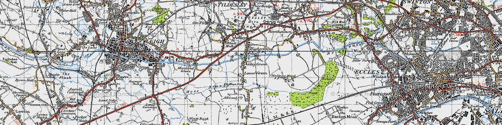 Old map of Astley Green in 1947