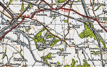 Old map of Aston Lodge in 1947