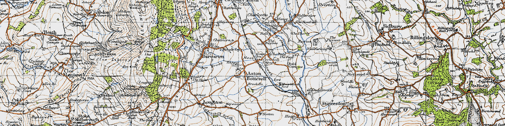 Old map of Aston Botterell in 1947