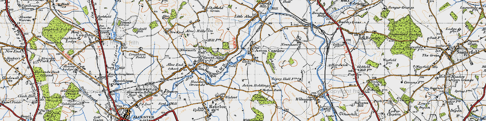 Old map of Aston Cantlow in 1947