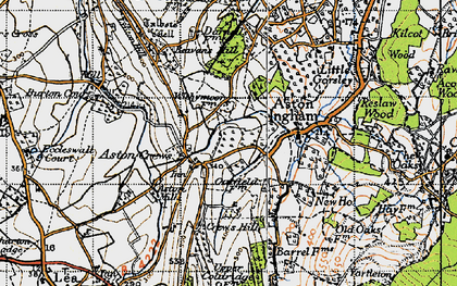 Old map of Aston Crews in 1947