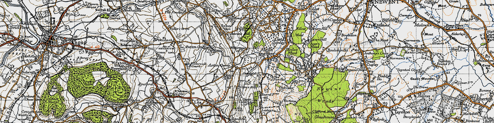 Old map of Aston Crews in 1947