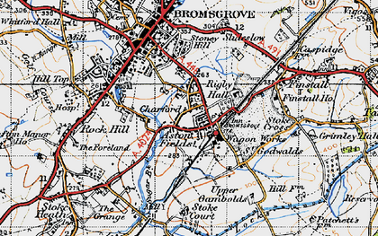 Old map of Bromsgrove Sta in 1947