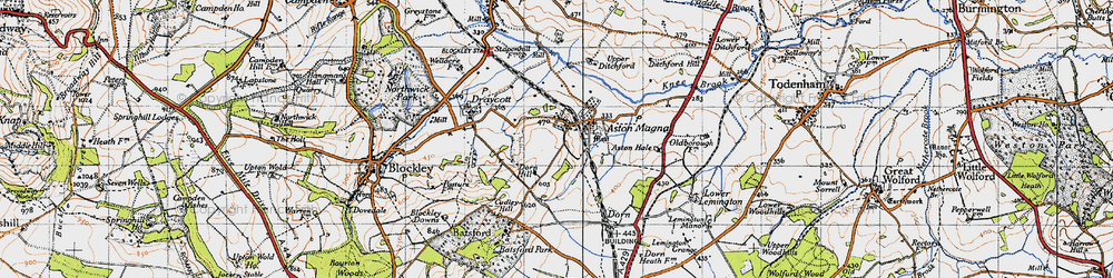 Old map of Aston Magna in 1946