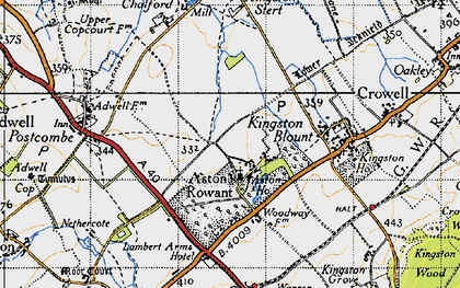 Old map of Aston Rowant in 1947