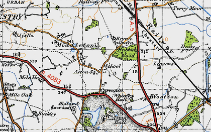 Old map of Leasowes The in 1947