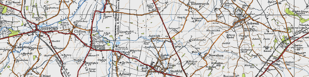 Old map of Astwick in 1946