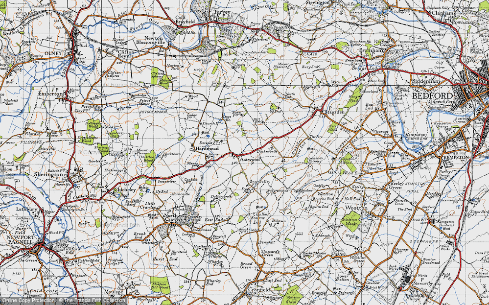 Old Map of Astwood, 1946 in 1946
