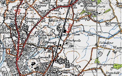 Old map of Astwood in 1947