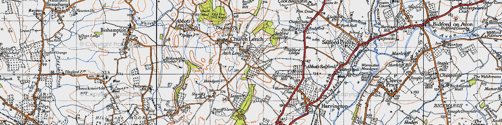 Old map of Atch Lench in 1946