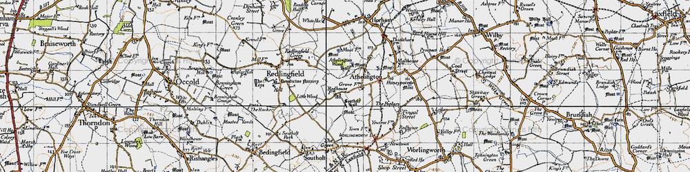 Old map of Athelington in 1946