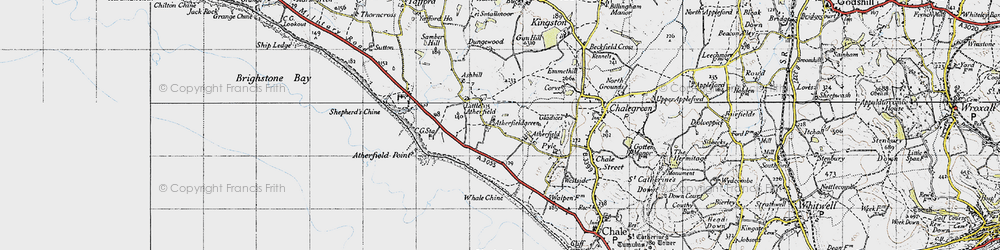 Old map of Atherfield Point in 1945