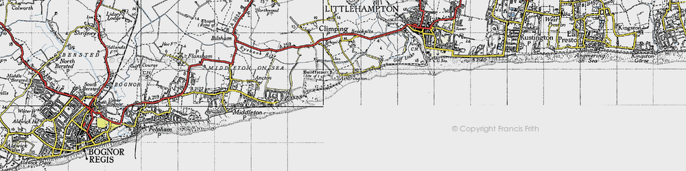 Old map of Atherington in 1945