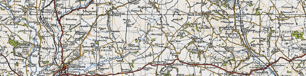 Old map of Atlow in 1946