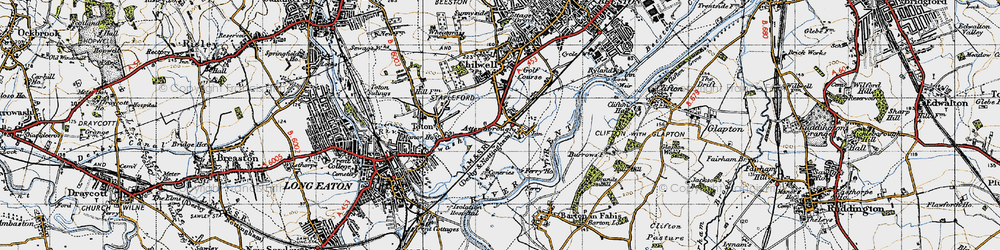 Old map of Attenborough in 1946