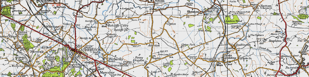 Old map of Atterton in 1946