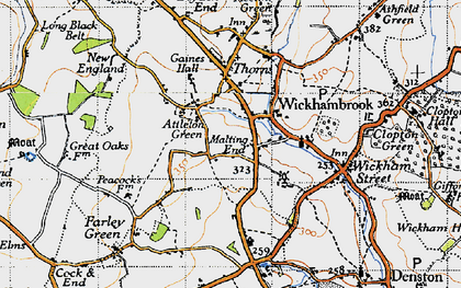 Old map of Attleton Green in 1946