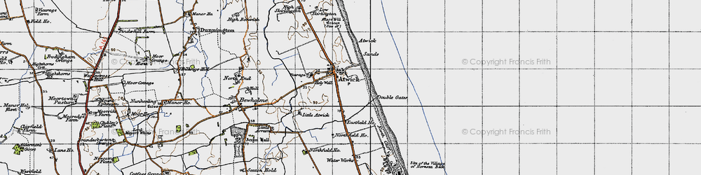 Old map of Atwick Sands in 1947