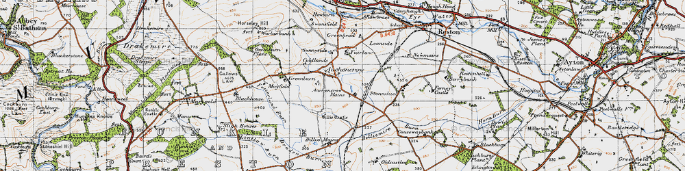 Old map of Auchencrow Mains in 1947