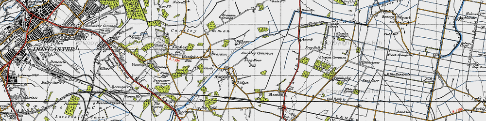 Old map of Auckley in 1947