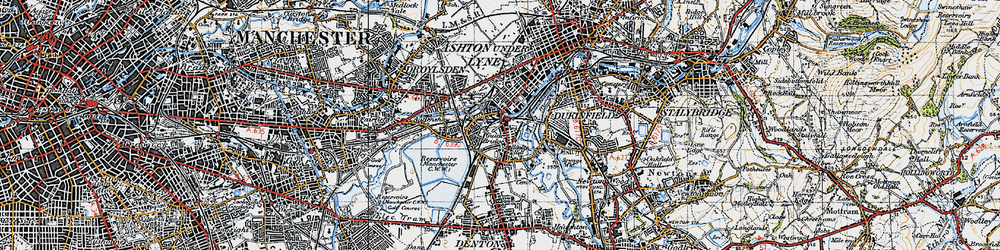 Old map of Audenshaw in 1947