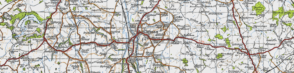 Old map of Audlem in 1947