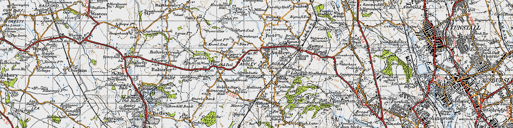 Old map of Audley in 1946