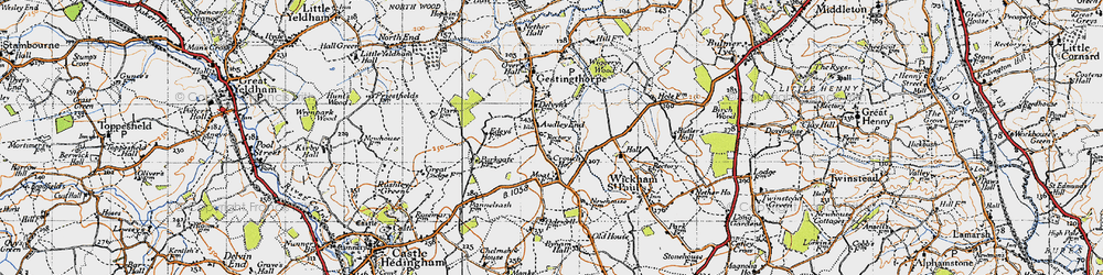 Old map of Audley End in 1946