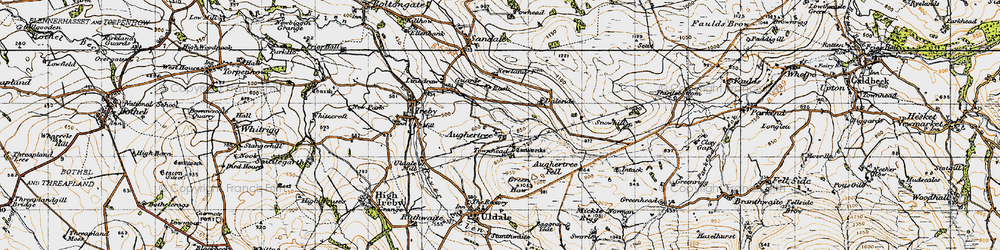 Old map of Aughertree Fell in 1947