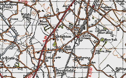 Old map of Aughton in 1947