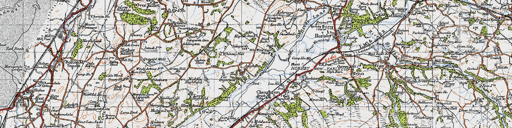 Old map of Aughton in 1947