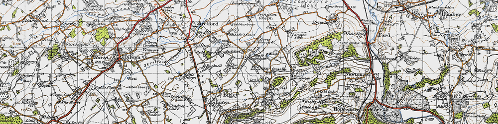 Old map of Aulden in 1947