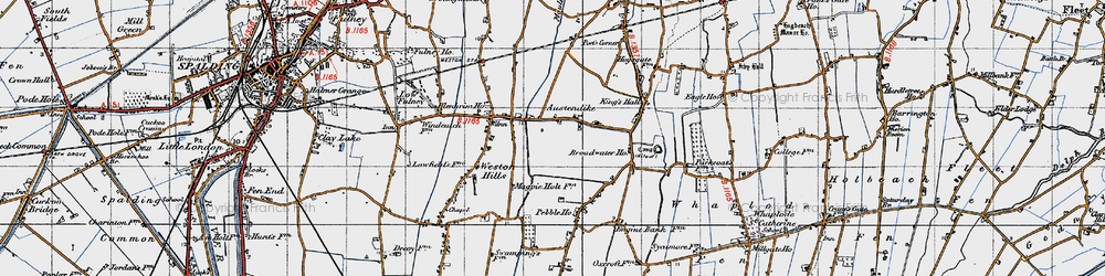 Old map of Austendike in 1946
