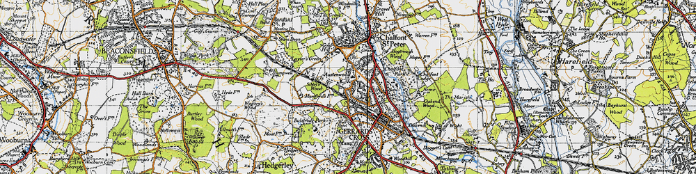 Old map of Austenwood in 1945