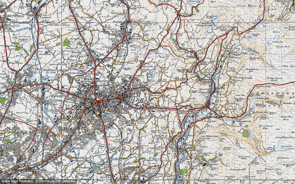 Old Map of Austerlands, 1947 in 1947