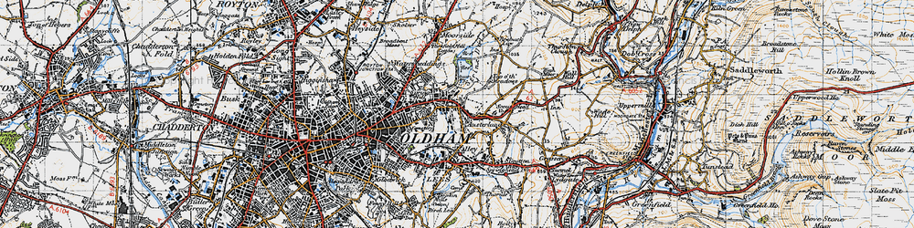 Old map of Austerlands in 1947