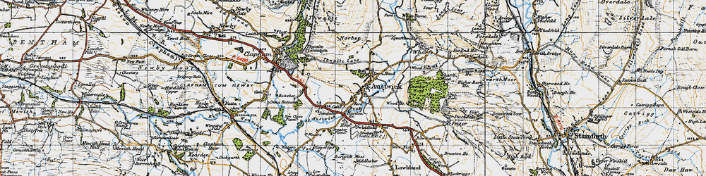 Old map of Austwick Beck in 1947