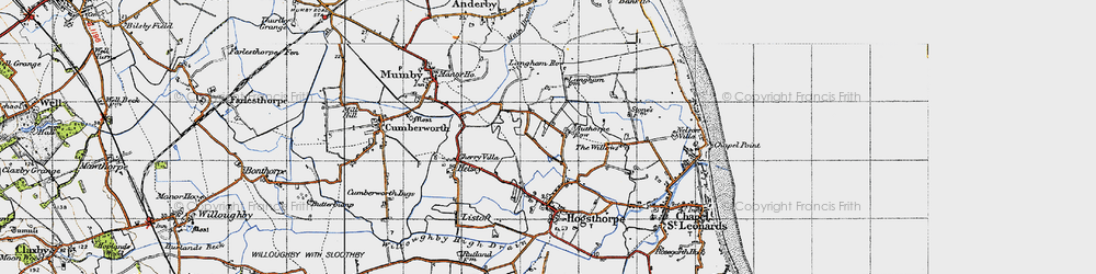 Old map of Authorpe Row in 1946