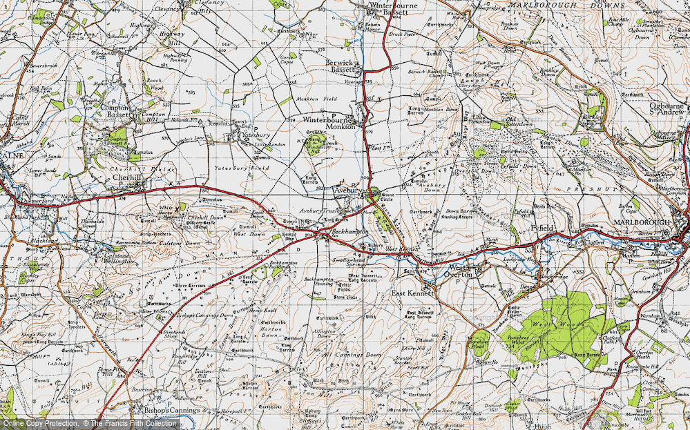 Old Map of Avebury Trusloe, 1940 in 1940