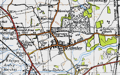 Old map of Aveley in 1946