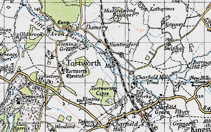 Old map of Avening Green in 1946