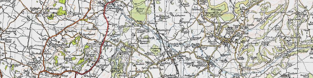 Old map of Avening Green in 1946