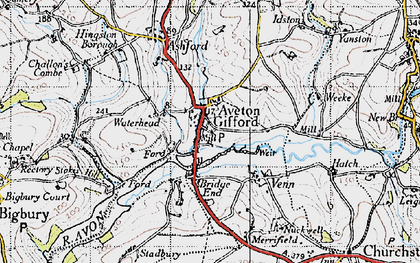 Old map of Aveton Gifford in 1946