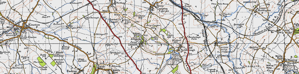 Old map of Bitham Hill in 1946